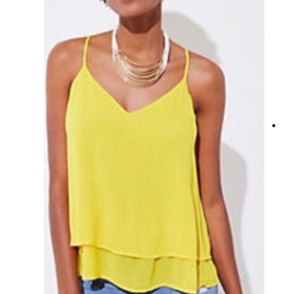 Loft Yellow Tiered Cami Top